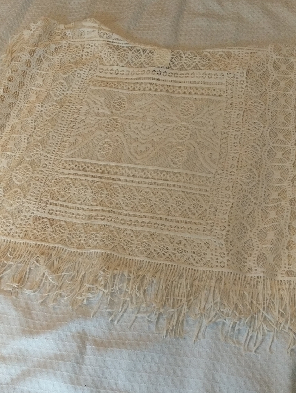 Self Esteem Boho Festival Cream Lace Crochet Openwork Boho Blouse Top Medium M - Picture 8 of 11